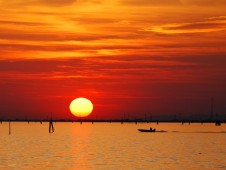 Chioggia: Tramonto in Laguna Veneta dalla barca